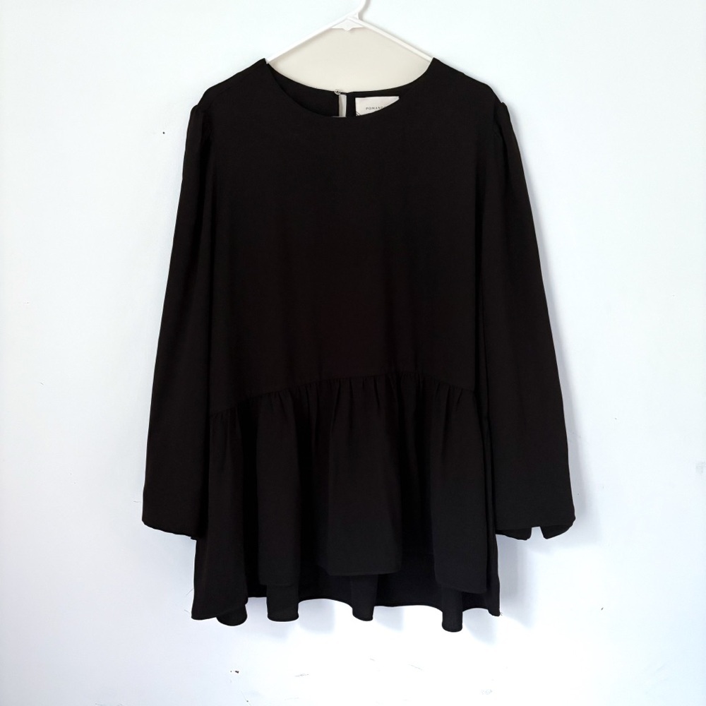 Pomander Place Carlota Peplum Blouse. Black size XXXL - Picture 4 of 9